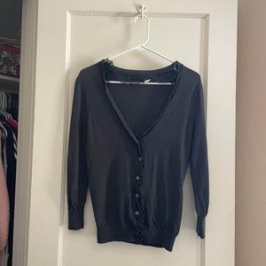 J.Crew Merino Wool Lace Trimmed Cardigan